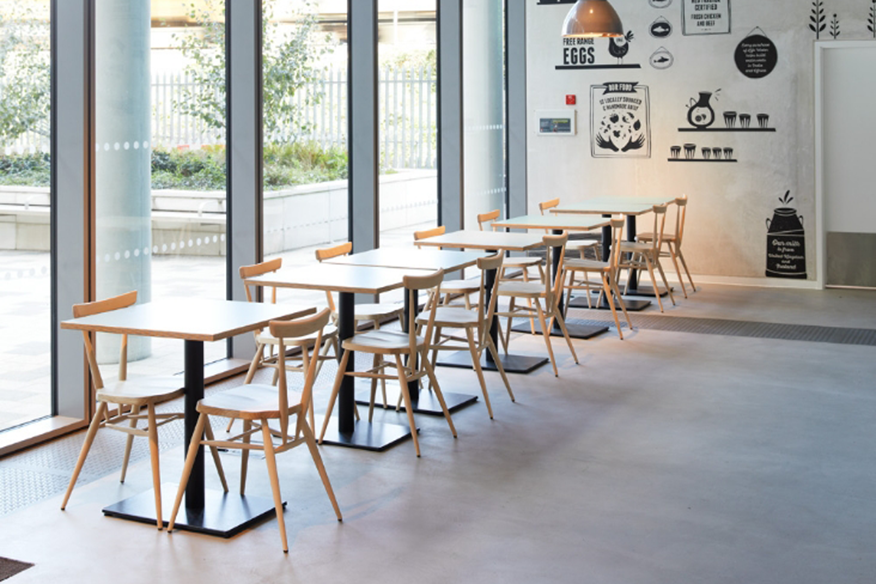 ercol Stacking chairs in use at Benugo IHUB at Imperial College London