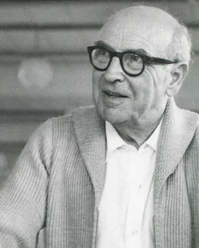 A black and white portrait of ercol's founder Lucian Ercolani